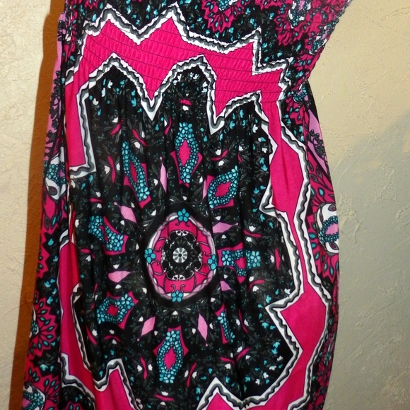 Chesley NWT Pink Black Print Dress Size L - Picture 6 of 7